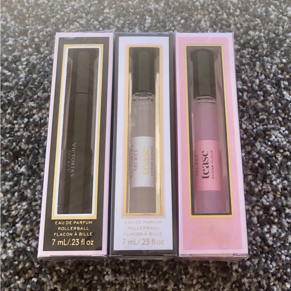 VS Tease Candy Noir, Tease Crème Cloud & Tease Sugar Fleur Rollerball 3 pc Set